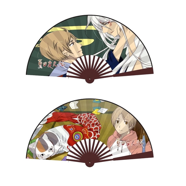 Ventiladores plegables Ventilador portátil Anime Natsume's friends x2
