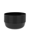 thumbnail image 2 of (100 PACK) EcoQuality 16 oz Round Black Plastic Bowls Edge Collection - Disposable China Like Party Bowls, Heavy Duty Salad Bowls, Serving Bowl, Dessert, Wedding, Serveware, 2 of 3