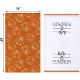 thumbnail image 2 of Hello Pumpkin Stripe Kitchen Dish Towel 18 x 26 Inch Autumn Harvest Thanksgiving Holiday Hand Towels Set of 2, 2 of 6