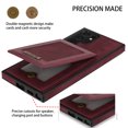 thumbnail image 3 of ELEHOLD Flip Back Leather Wallet Case for Samsung Galaxy S23 Ultra with RFID Blocking Card Slots Holders Magnetic Buckle Kickstand Function Elegant Business Style Men Women Case,Winered, 3 of 7