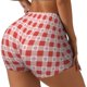 thumbnail image 1 of Fotbe Checkered Christmas With Snowflakes Shorts Sin Costuras – Shorts Deportivos de Cintura Alta para Mujer, Elásticos para Gimnasio, Yoga, Running o Ciclismo-XX-Large, 1 of 8
