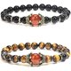 thumbnail image 1 of 2pcs Bracelet, Jewelry Bracelet For Men Crown, Tiger Eye Amethyst Bracelet, 1 of 5
