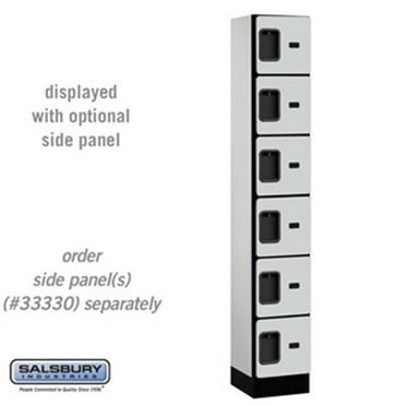 SalsburyIndustries 36165GRY Six Tier Box Style Tier 1 Wide 6 ft. X 15 in. Designer Wood Locker - Gray