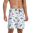 thumbnail image 2 of Wukai Dinosaur Men’s Short Pajama Pants With Pockets Soft Sleep Pj Shorts for Men-3X-Large, 2 of 6
