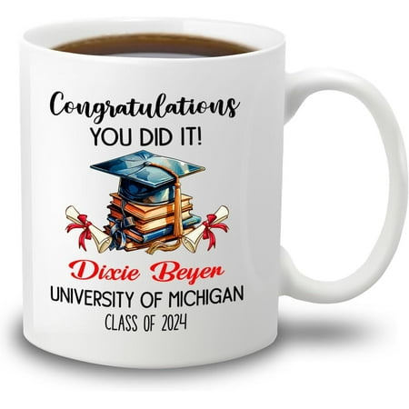 

Congratulations You Did It White Coffee Mug 11 Oz 11 Oz Personalized Congratulations High School College Graduation Mug Custom Name School Class Senior Graduation Coffee Cup Gifts for Graduation