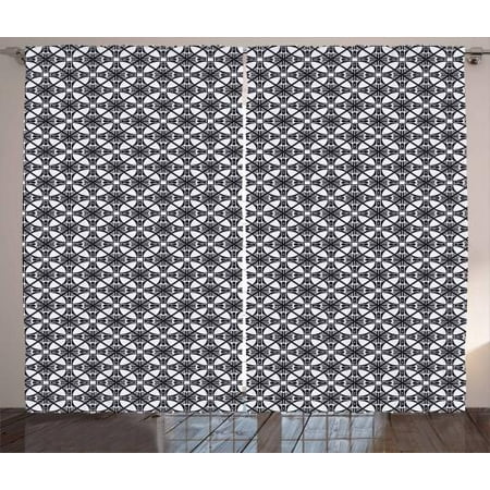 Art Deco Curtains 2 Panels Set Crooked Lines Art Deco Template Of