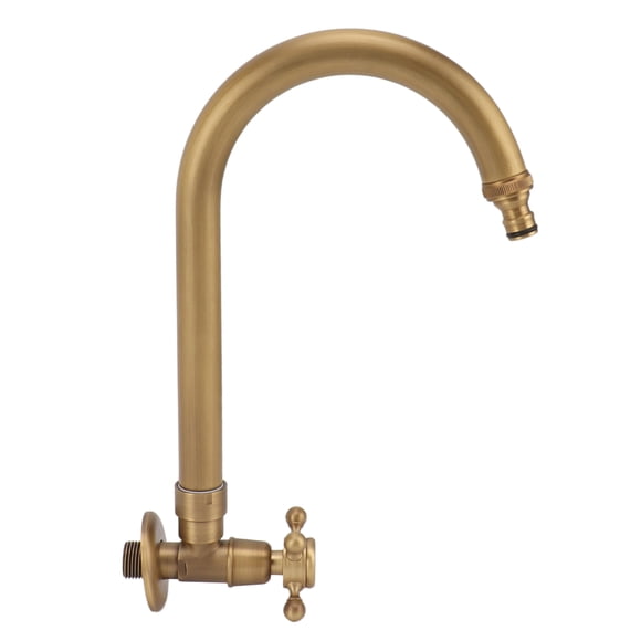 Robinet d'Évier de Cuisine Extérieur, Robinet d'Eau Froide Simple à Rotation 360 Degrés pour Jardin Extérieur, Antique dans le Mur, Prévention du Givre et des Fissures, Col Flexible, Robinet de Buanderie, Robinet de Bar