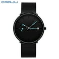 thumbnail image 2 of CRRJU Men Watch Fashion Minimalist Classic Ultra Thin Quartz Watch Casual Calendar Watches Stainless Steel Mesh Strap Clock, 2 of 6