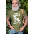 thumbnail image 4 of Men's funny father's day Just resting my eyes T-shirt humorous gifts papa grandpa dad tee shirt (Small Grey), 4 of 6
