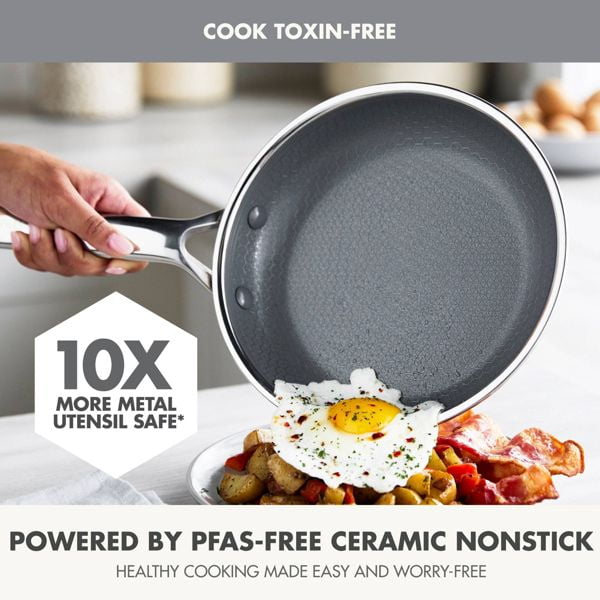 GreenPan Prism 10-Piece Hybrid Stainless Steel & Ceramic Nonstick