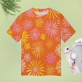 thumbnail image 4 of Nostalgic Vintage Floral Womens Tops Women's Fashion Casual Short Sleeve Flower Print Round Neck Pullover Top Blouse, 4 of 6