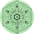 thumbnail image 1 of Ahgly Company Machine Washable Indoor Round Transitional Mint Green Area Rugs, 3' Round, 1 of 7
