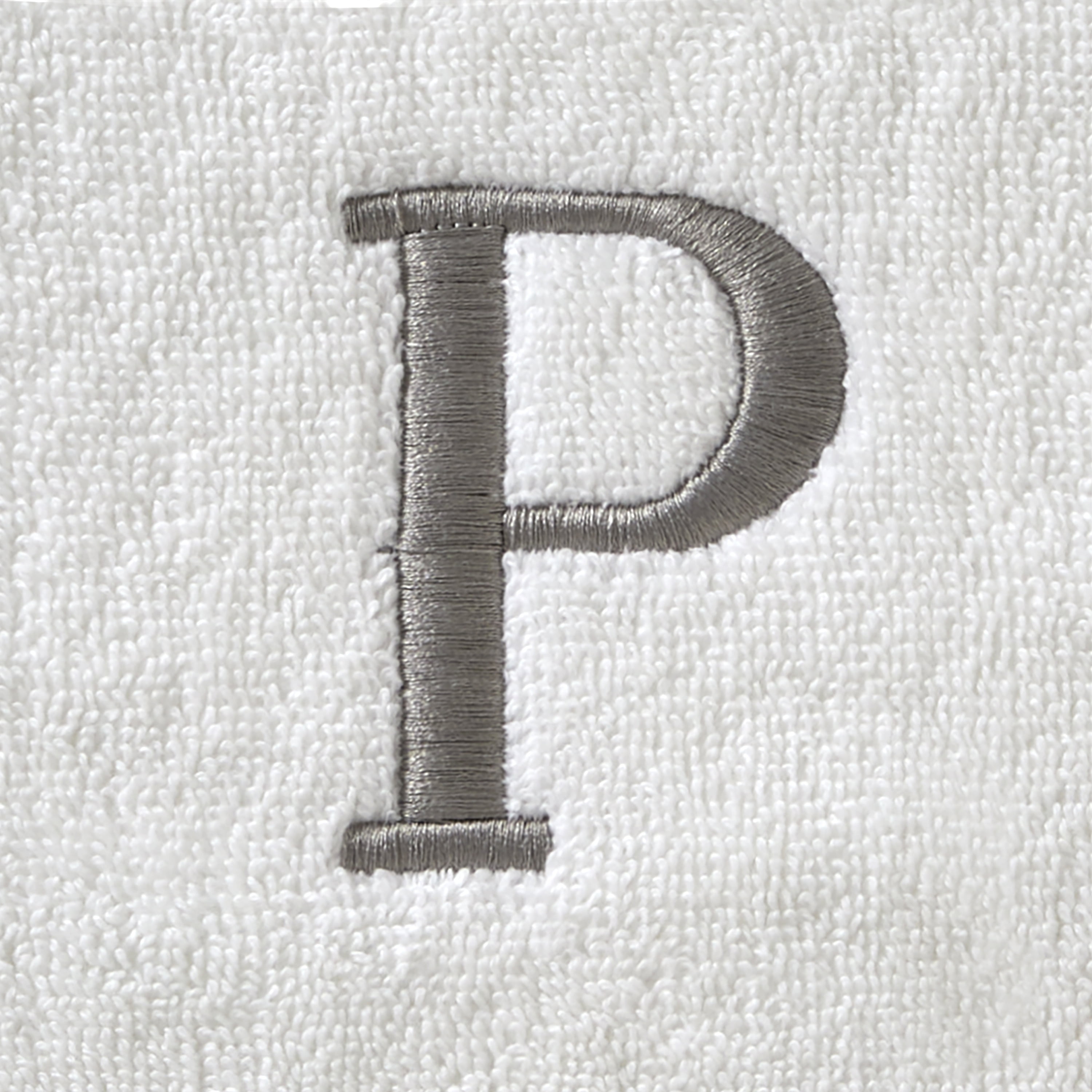 SKL Home Casual Monogram Hand Towel (2-Pack), "P", White