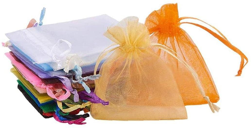 25/100Pcs 12 Color Luxury Organza Wedding Jewellery Gift Bags Favour Pouch Decor 