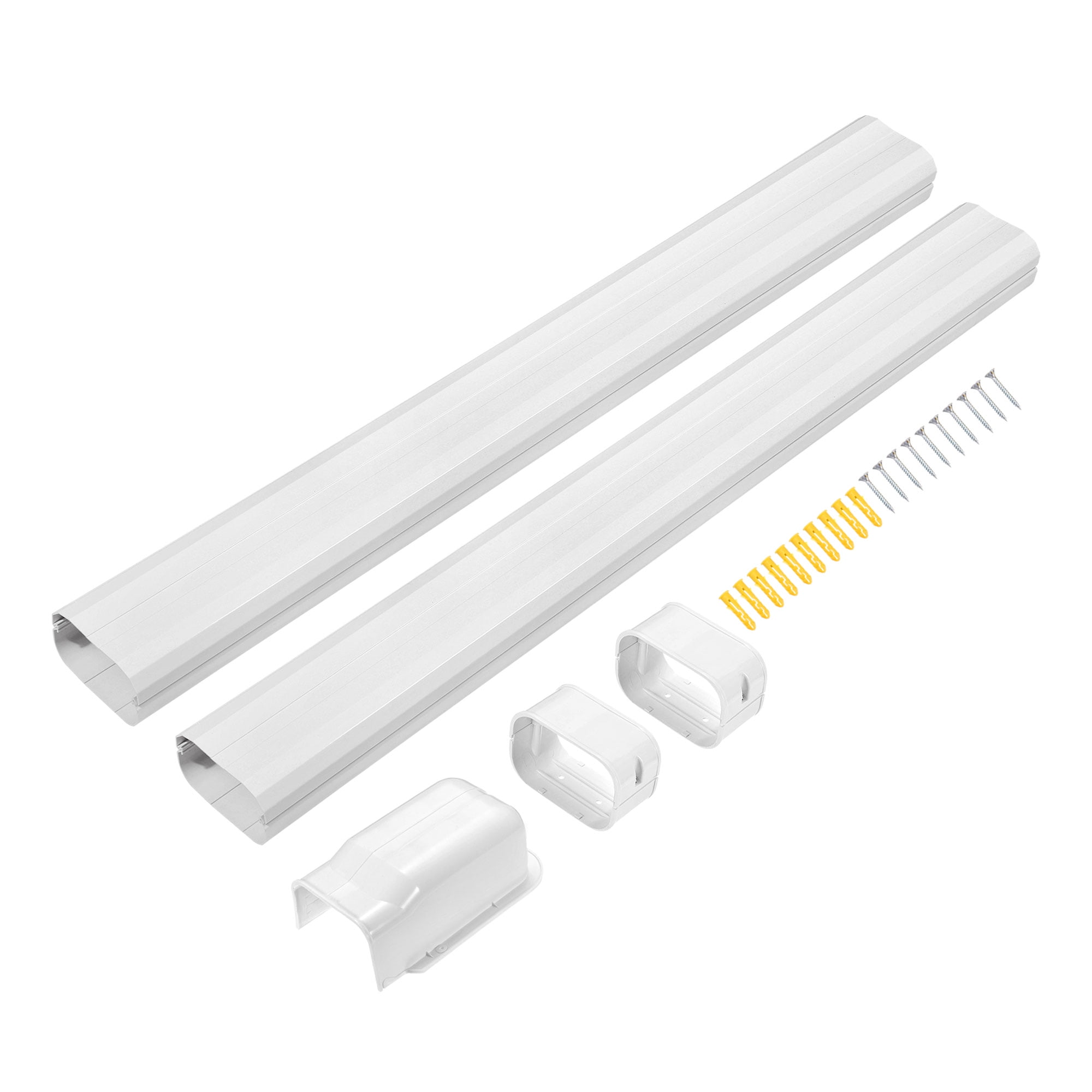Uxcell 7.55ft L x 3.94" W PVC Decorative Air Conditioner Line Cover Kit White, 1Set