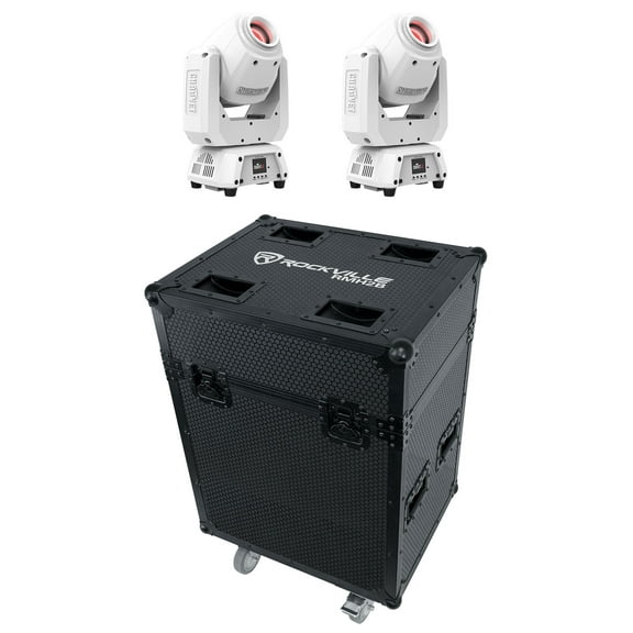 (2) Chauvet DJ Intimidator Spot 260X White Moving Heads w/RF Receiver Black Case