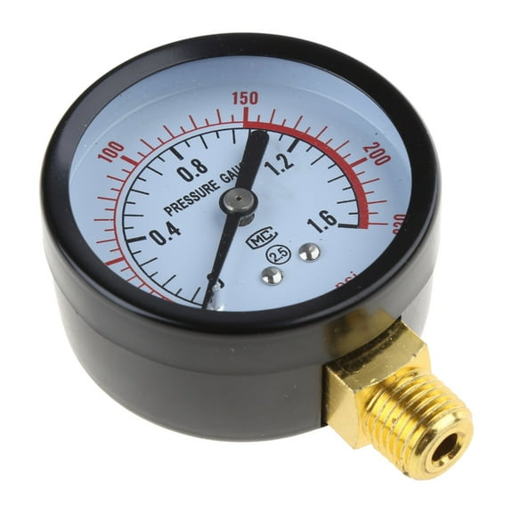 Air Compressor Gauge All Purpose Pressure Gauge Iron/Plastic for Case Dual Scale