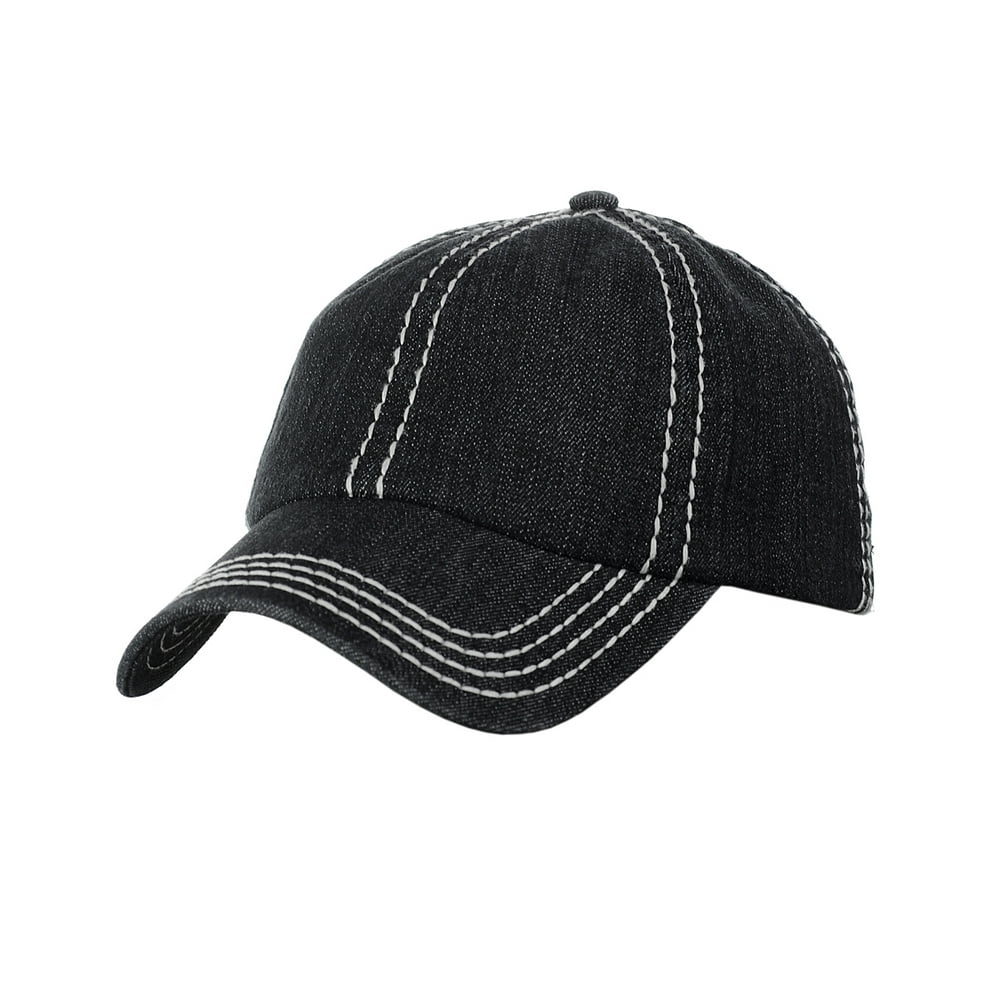 C.C C.C Unisex Denim Adjustable Velcro Strap Low Profile Baseball Cap