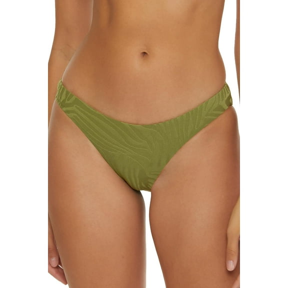 BECCA Women's Standard Congo Hipster Bikini Bottom, Cheeky Coverage, Swimwear Separates, Agave, Medium Variant(s)