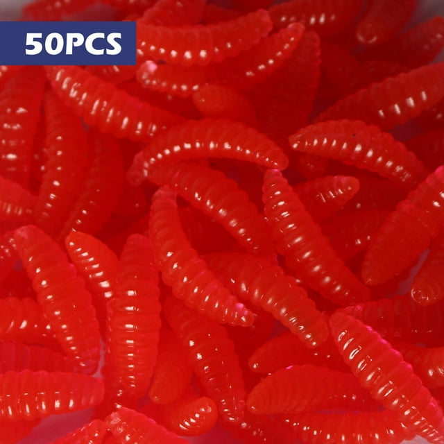 fashionhome 50 Pcs Appâts de Pêche Simulation Souple Leurres Lumineux Réutilisables Accessoires de Pêche Portables