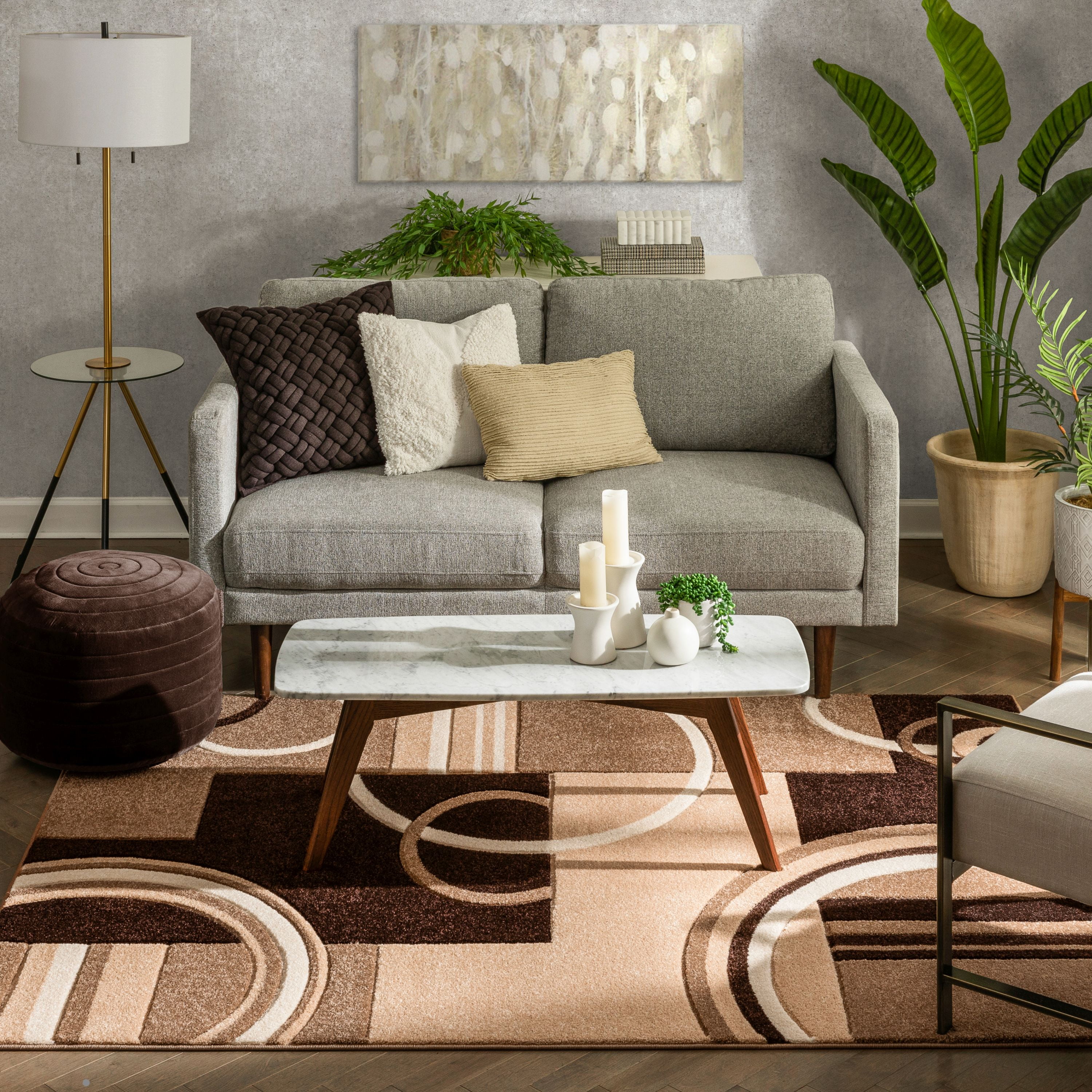 Well Woven Ruby Galaxy Waves Modern Geometric Ivory 7'10" x 9'10" Area Rug