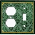 thumbnail image 4 of Metal Light Switch Plate Cover Elegant Victorian Floral Damask Frame Green FRA079, 4 of 13