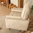 thumbnail image 4 of Vesgantti Velvet Accent Chair, Mid Century Modern Living Room Chairs, Button Tufted Arm Chairs with 2 Pillows, Comfy Sofa Chairs for Bedroom, Office, Apricot, 4 of 4