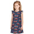 thumbnail image 1 of Balery Fire Truck 1 Camisón de princesa para niñas, pijama de algodón con mangas abullonadas, suave y bonito.-Medium, 1 of 6