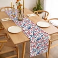 thumbnail image 3 of Red Blue Leaf Table Runner - 60 Inch Long, Kitchen Dining Table Runner Dresser Scarves, Summer Vintage Botanical Branch Farmhouse Decor for Coffee Tables Wedding Party Banquet, 3 of 8