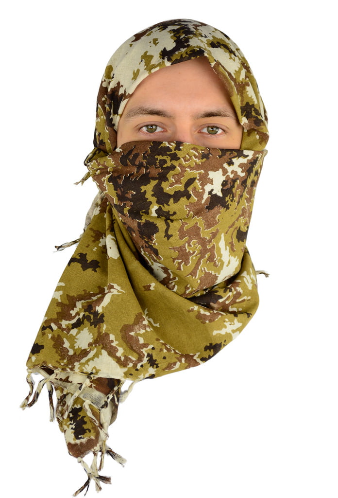 Pixel Camouflage Green Unisex Shemagh Wrap Keffiyeh Military Head Scarf Cotton