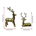 thumbnail image 5 of Lypsnake Christmas Resin Reindeer Figurine Set Of 2, Metallic Gold Finished Standing & Lying Deer Statues With Elegant Antler, Tabletop Ornament For Modern Home Decor, 5 of 7