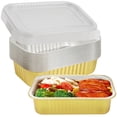thumbnail image 2 of Disposable Aluminum Pans with Lids – 1000ml & 700ml Rectangular Baking Pans, Heavy Duty Disposable Trays for BBQ, Baking & Roasting – Includes Clear Lids, 2 of 6