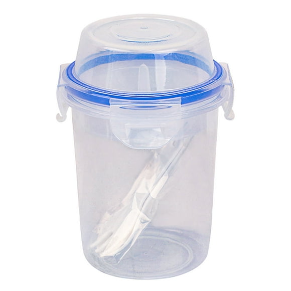 Vasos para yogur parfait, recipientes para yogur parfait, tarros para preparar comidas, recipientes herméticos para avena con cuchara y tenedor, vaso multifuncional para cereales y frutas para llevar.