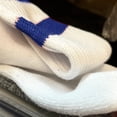 thumbnail image 4 of Couver Unisex Cushioned Striped Athletic Crew Socks 2-Pack White Blue Size 9-11, 4 of 7