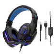 thumbnail image 3 of Auriculares Para Juegos, Cable Liviano De Doble Enchufe Con Micrófono Para Computadora Portátil Azul negro CUTICAT Auriculares para juegos montados en la cabeza, 3 of 8