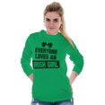 thumbnail image 3 of Cute Saint Patrick's Day Irish Girl Women's Long Sleeve T Shirt Brisco Brands 2X, 3 of 6