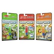 Melissa & Doug On the Go Water Wow! Reusable Color with Water Activity Pad 3-Pack, Jungle, Safari, Farm - FSC Certified