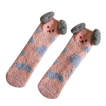 

TANGNADE Socks Slipper Winter Gift Fleece Home Thick Womens Cartoon Comfy Socks Fuzzy Soft Warm Socks