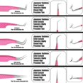 thumbnail image 4 of Set de 5 pinzas para extensiones de pestañas con punta de fibra HADIZ, acero japonés, 4 of 6