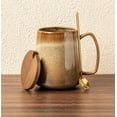 thumbnail image 4 of CHUNYAN Vintage ceramic coffee cup, oversized giant mug with lid spoon handle for office and home, 4 of 10