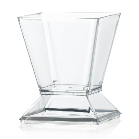 Smarty 2.25 oz. Clear Square Plastic Mini Dessert Cups with Lids 288ct