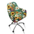 thumbnail image 2 of Xixirimido Vibrant Daisy Flower Pattern Office Arm Chair Cover Swivel Dining Chair Slipcover Curved Back Armrest Chair Covers Stretch Desk Chair Protector Cover for Home Office, 2 of 7