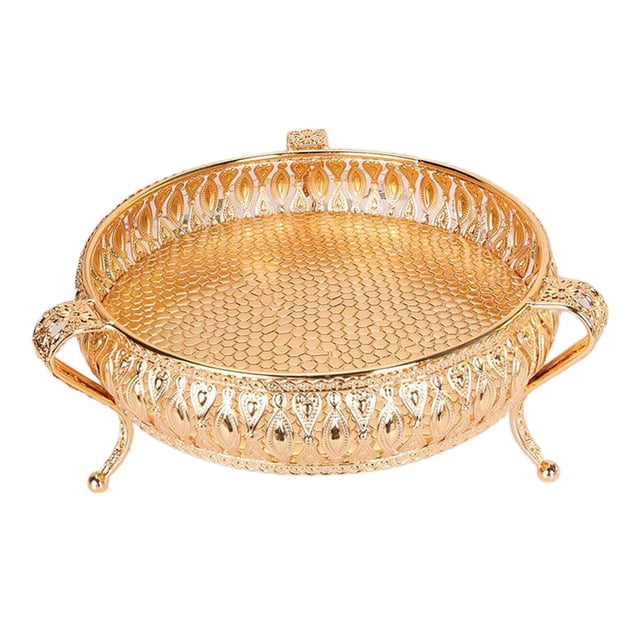 Bandeja para frutos secos y frutas para el hogar, soporte para platos, cesta organizadora, cuenco decorativo Redondo