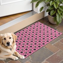Pink Pug Puppies Door Rugs,Washable Non Slip Door Mats Indoor,Decorative Door Mats,Entry Mat Indoor for Entrance,Bedroom,Kitchen,Bathroom,16"x24"