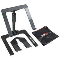 ProX T-LPS900BLK Ibis Folding DJ Laptop Stand with Adjustable Height Accessory Tray and Carrying Bag in Black