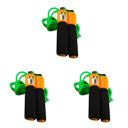 

3pcs Sponge Count Flexible Aerobic Exercise Skipping Jump Rope Adjustable Bearing Speed Skipping Fitness Rope Strap