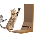thumbnail image 1 of Rascador de gato en forma de L para gatos de interior, tabla rascadora Vertical para ahorro de espacio para gatos pequeños y medianos, gatitos jugando Actualizado, 1 of 8