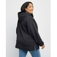 thumbnail image 3 of Hanes EcoSmart Women's Fleece Hoodie (Plus Size) Ebony 2X, 3 of 5