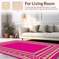 thumbnail image 2 of ODIKA 8'x10' Machine Washable Non-Slip Area Rug, Art Inspired Fan with Elegant Metallic Detailing High Traffic Rug, Pink, 447656, 2 of 7