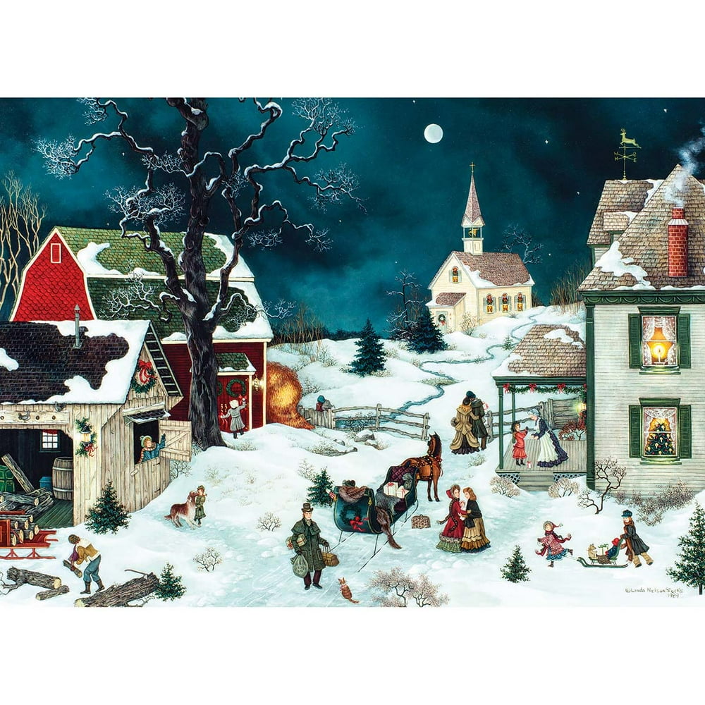 Cobble Hill Moonlit Winter Jigsaw Puzzle - Walmart.com - Walmart.com